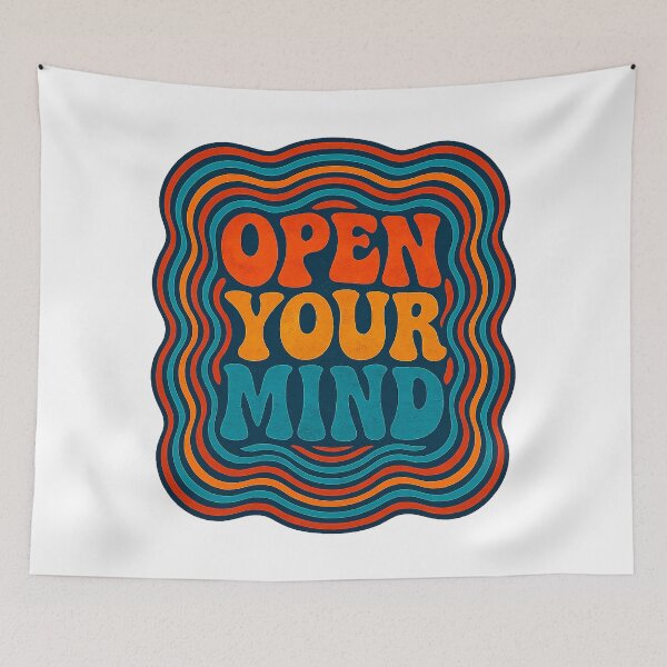 Item preview, Open Your Mind – Psychedelic Retro Typography Art designed and sold by CosmicShapes.
