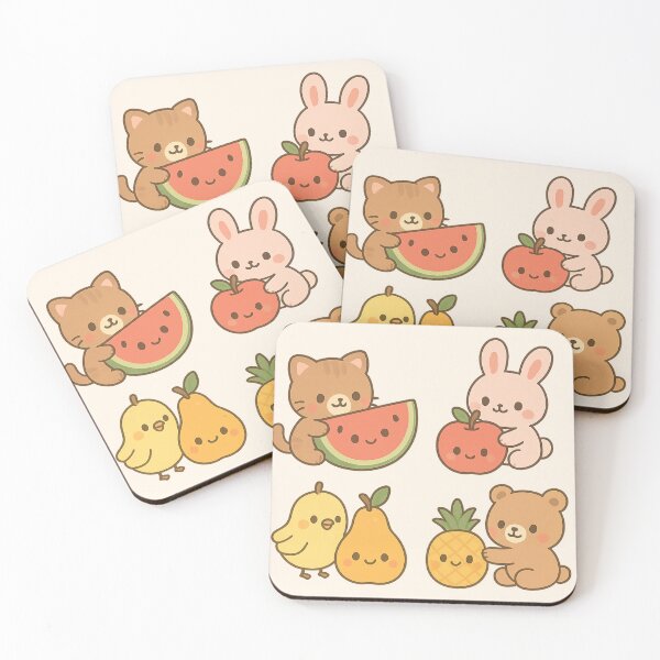 Item preview, Kawaii Animals Playing with Fruits designed and sold by _Smiley_.