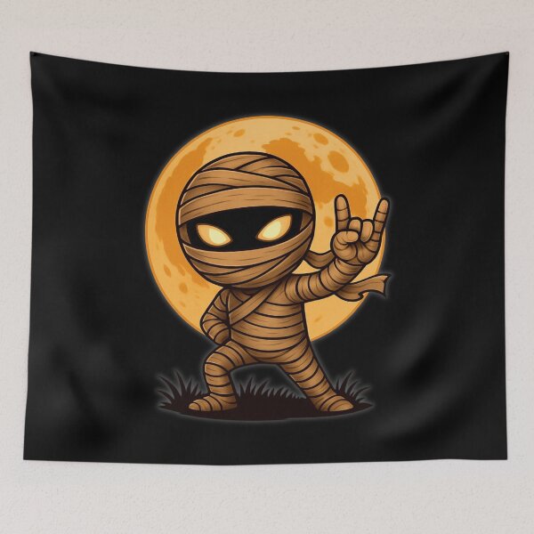 Item preview, Halloween Mummy Costume Rock Hand Moon Party Design designed and sold by JerdbordinShop.