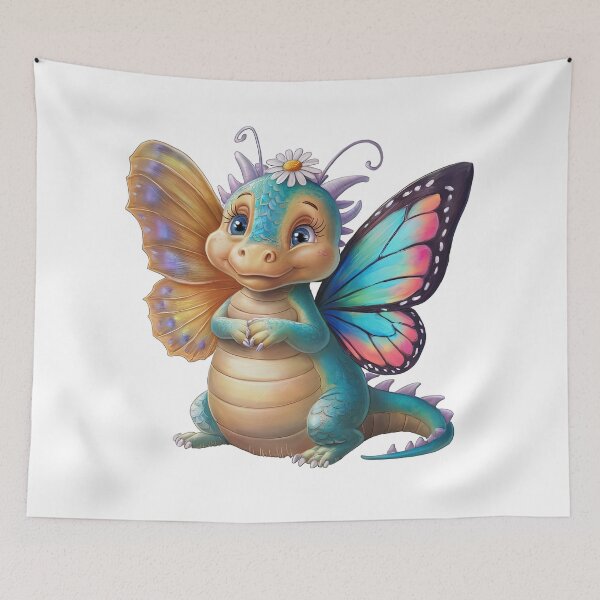 Item preview, cute dragon smiling fantasy cute dragon with butterfly wings with flowers ,Legendary Animals,dragon art,Legendary dragon designed and sold by Expressions-Sel.