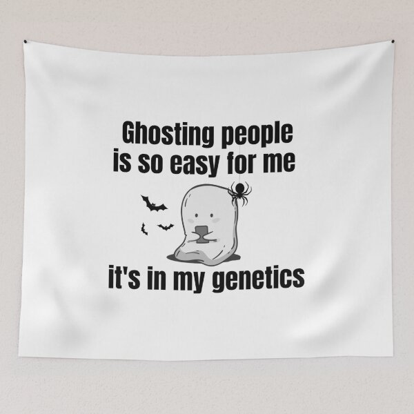 Item preview, Ghosting People is so Easy for me It's in My Genetics | Lazy Introvert Ghost on Phone – Funny Spooky Halloween Design designed and sold by luckyhue.