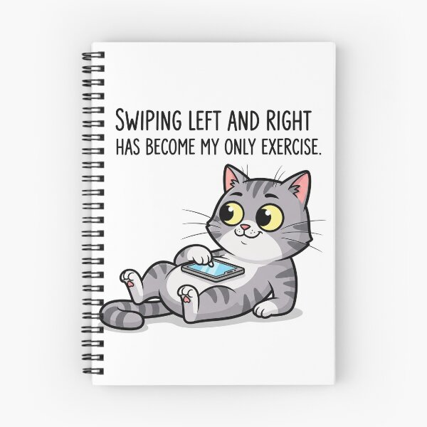 Item preview, Lazy Cat Swiping on a Date App designed and sold by MidLifeDadShop.