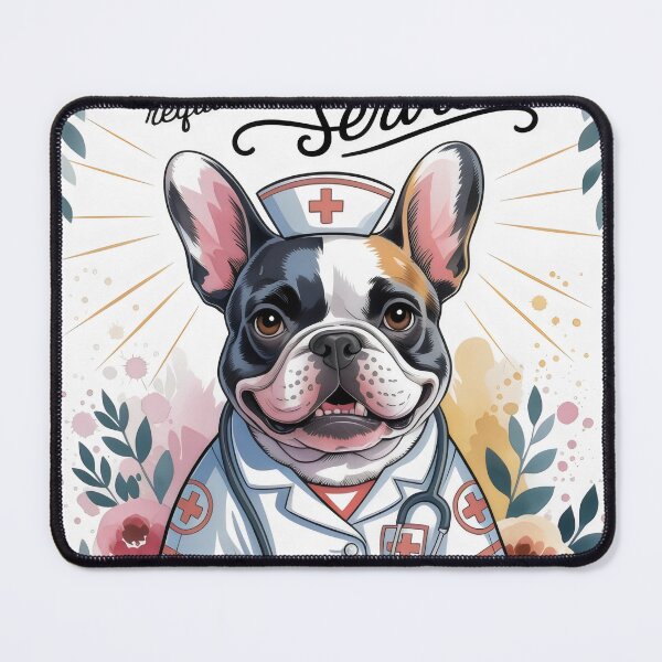 Item preview, French Bulldog Nurse Art Print - Vintage Pastel Animal Healthcare Decor, Compassionate Veterinary Wall Art for Nurses designed and sold by ClinicalHubs.