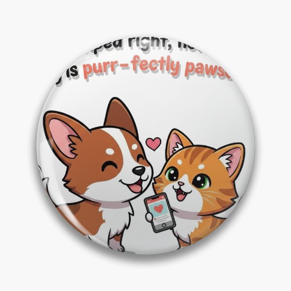 Item preview, Cat and Dog Couple from Online Dating designed and sold by MidLifeDadShop.