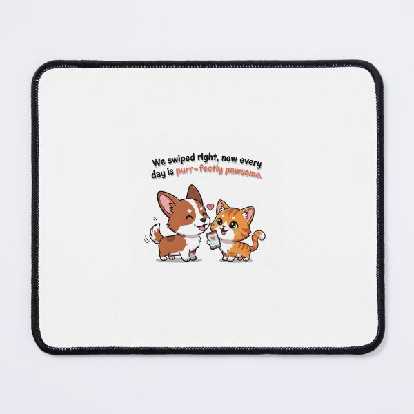 Item preview, Cat and Dog Couple from Online Dating designed and sold by MidLifeDadShop.