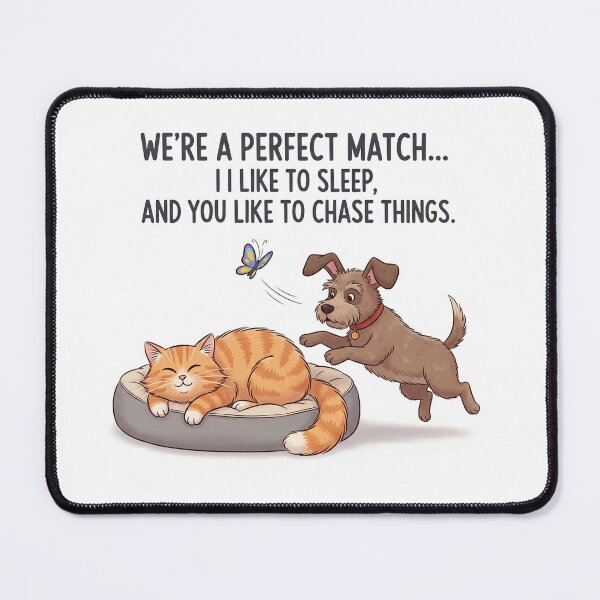 Item preview, Perfect Match - Dog and Cat designed and sold by MidLifeDadShop.