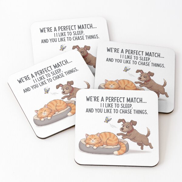 Item preview, Perfect Match - Dog and Cat designed and sold by MidLifeDadShop.