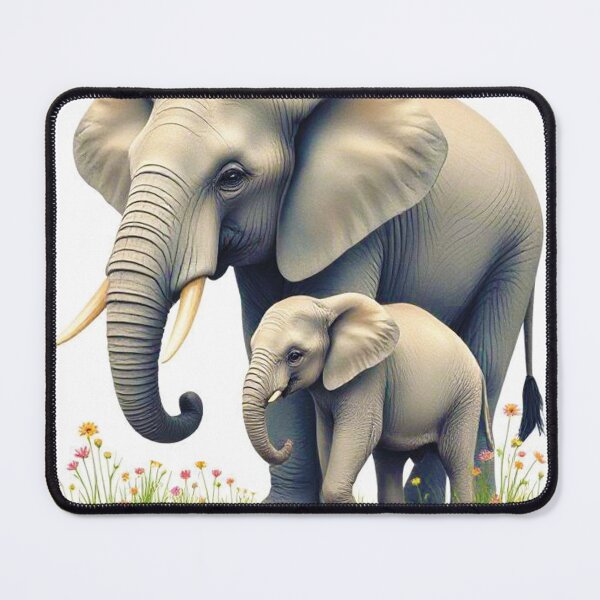 Item preview, Mother elephant and baby elephant designed and sold by AnuNP.