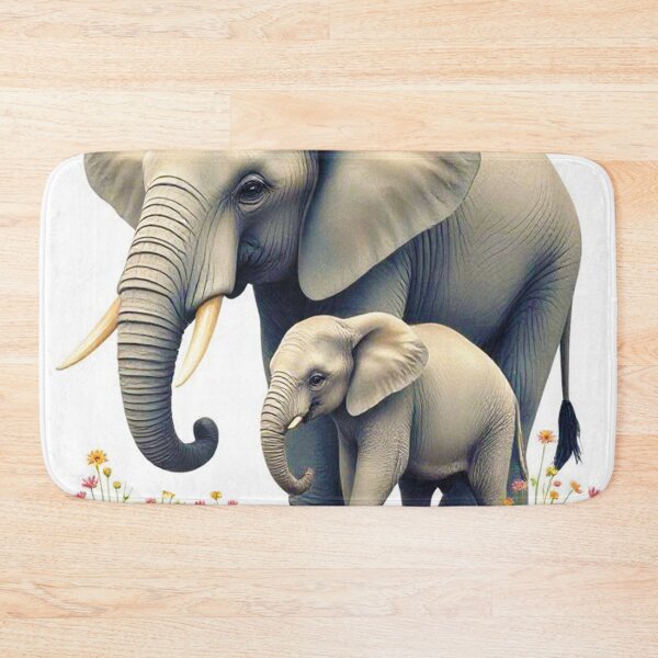 Item preview, Mother elephant and baby elephant designed and sold by AnuNP.