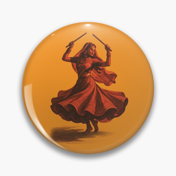 Item preview, Garba Dance Illustration – Navratri Folk Art designed and sold by KAYJAY DESIGNS.