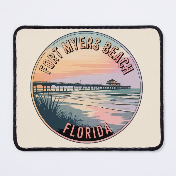 Item preview, Fort Myers Beach Florida Pier Retro Sunset Sticker designed and sold by Horizon Tales.