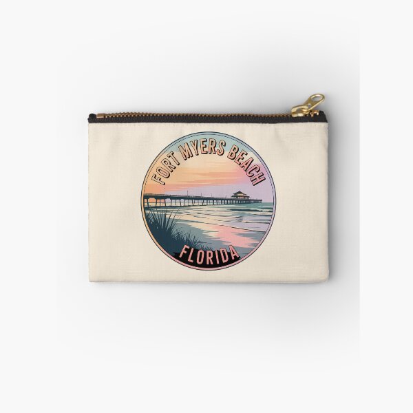 Item preview, Fort Myers Beach Florida Pier Retro Sunset Sticker designed and sold by Horizon Tales.