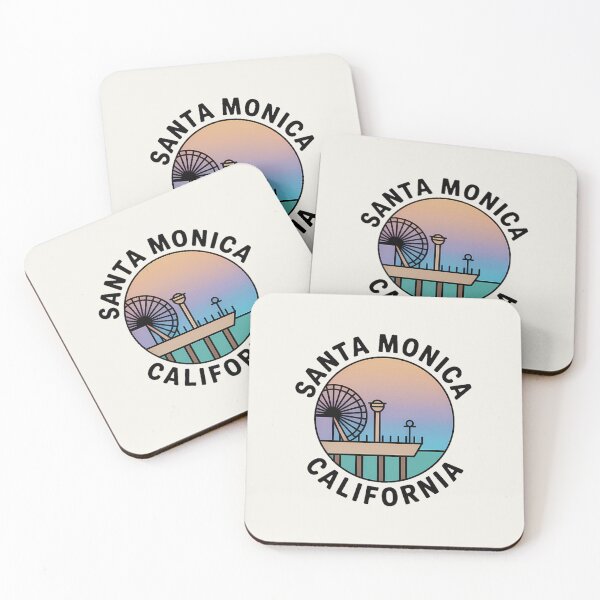 Item preview, Santa Monica California Minimalist Pastel Badge Sticker designed and sold by Horizon Tales.