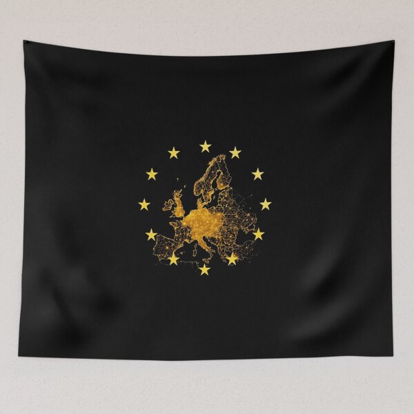 Item preview, Europe – Connected continent with EU stars | Map Art designed and sold by Jawoahl.