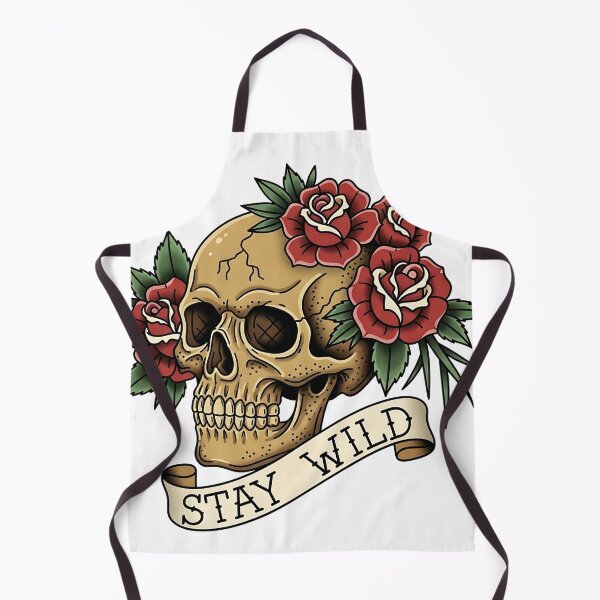 Item preview, Edgy tattoo-inspired design with skull and roses in vintage style. designed and sold by SLDavincy.