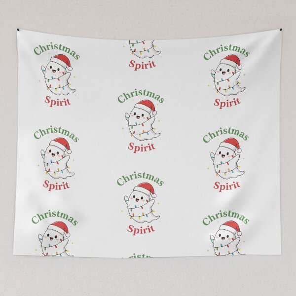 Item preview, Cute Kawaii Christmas Spirit Ghost with Santa Hat designed and sold by THIENVT.