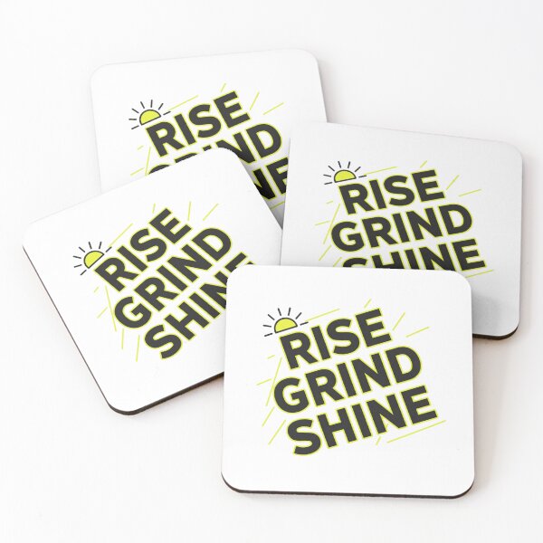 Artikelvorschau, Rise Grind Shine Neon-Aufkleber – Gym & Hustle Motivationszitat entworfen und verkauft von Momay-designer.