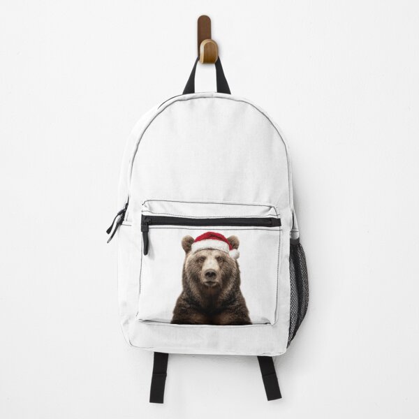 Item preview, Grizzly Bear with Christmas Hat – Festive Animal Xmas Design designed and sold by LazyOwlStore.