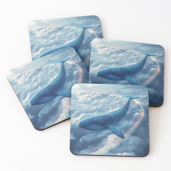 Item preview, Whale flying through clouds with rainbow designed and sold by davidonstudio.