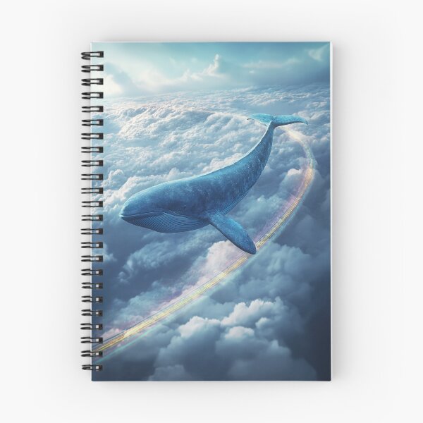 Item preview, Whale flying through clouds with rainbow designed and sold by davidonstudio.