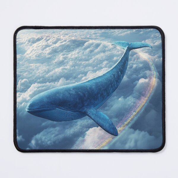 Item preview, Whale flying through clouds with rainbow designed and sold by davidonstudio.