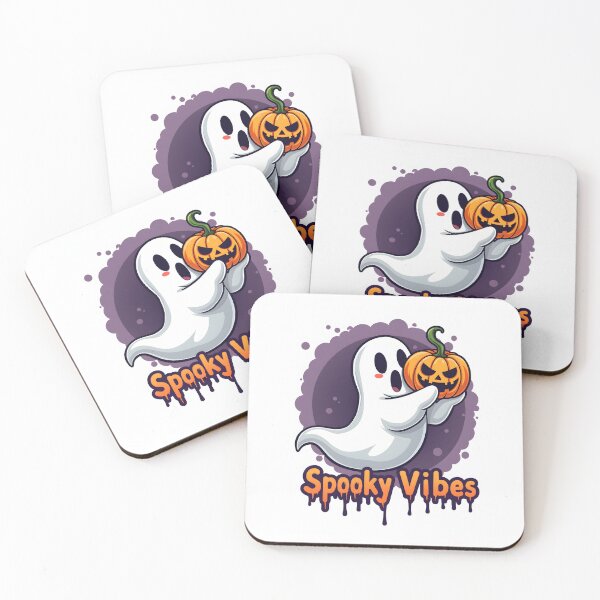 Item preview, Spooky Ghost & Pumpkin Halloween T-Shirt – Cute Scary “Spooky Vibes” Design T-Shirt designed and sold by RogueDoodles.