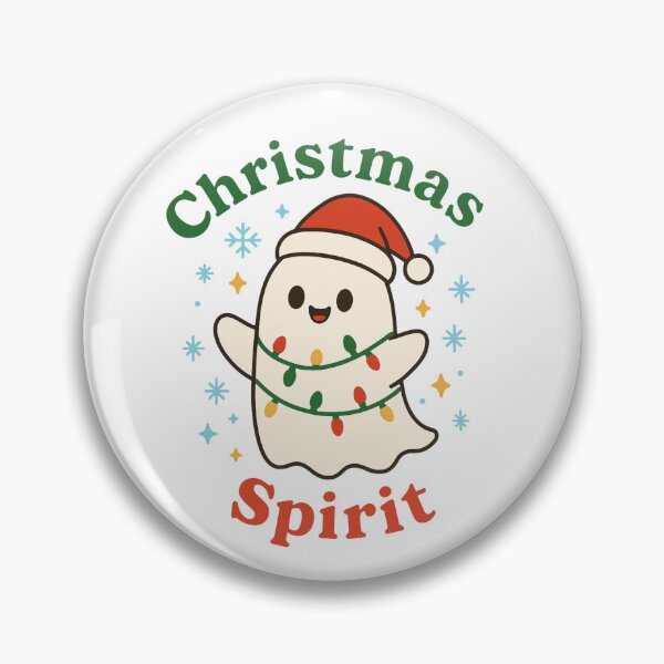 Item preview, Cute Christmas Spirit Ghost with Santa Hat and Lights designed and sold by RocknCat.