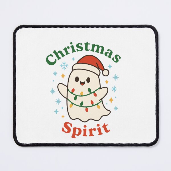 Item preview, Cute Christmas Spirit Ghost with Santa Hat and Lights designed and sold by RocknCat.