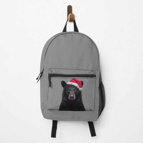 Item preview, Black Bear with Christmas Hat – Festive Animal Xmas Design designed and sold by LazyOwlStore.