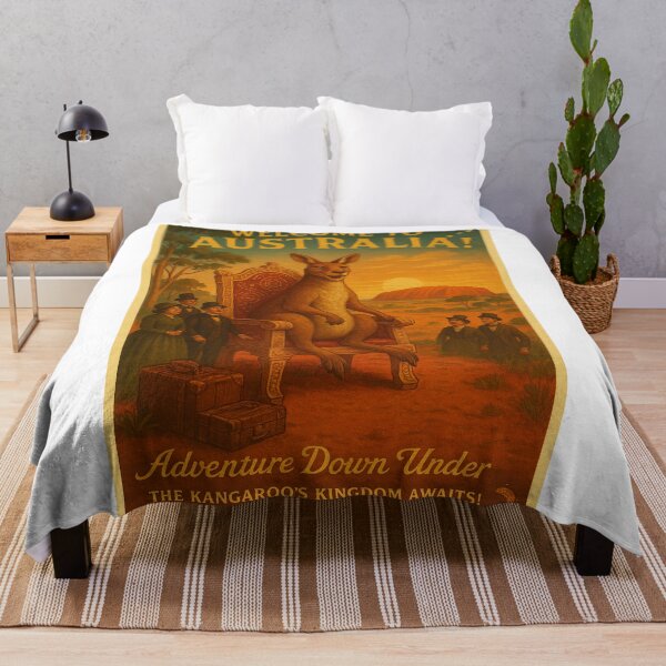 Item preview, Welcome to Australia – The Kangaroo’s Kingdom Vintage Travel Poster designed and sold by Dikshant Goyal.