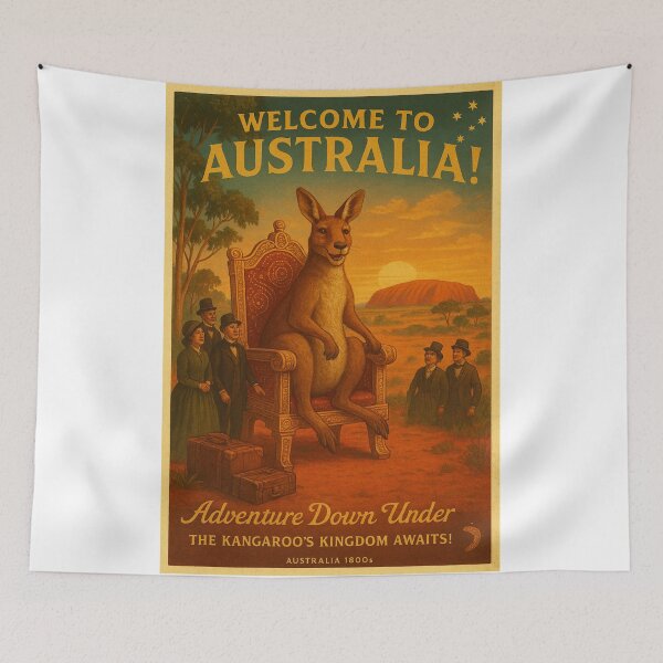 Item preview, Welcome to Australia – The Kangaroo’s Kingdom Vintage Travel Poster designed and sold by Dikshant Goyal.
