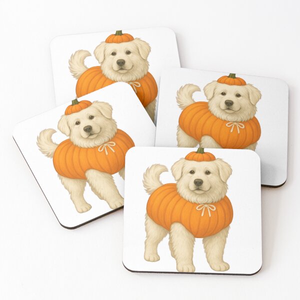 Item preview, Slovakian Chuvach in Pumpkin Costume – Cute Halloween Autumn Design designed and sold by GoodyPaws.