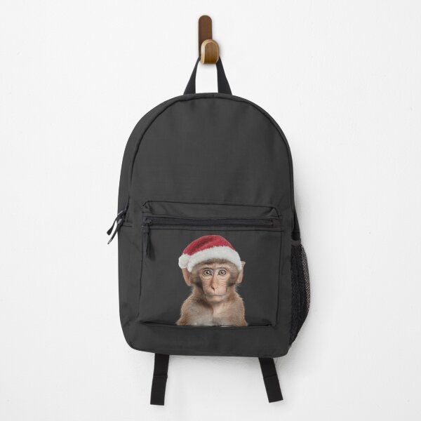 Item preview, Monkey with Christmas Hat – Festive Animal Xmas Design designed and sold by LazyOwlStore.