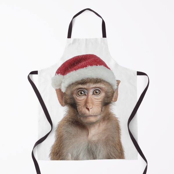 Item preview, Monkey with Christmas Hat – Festive Animal Xmas Design designed and sold by LazyOwlStore.