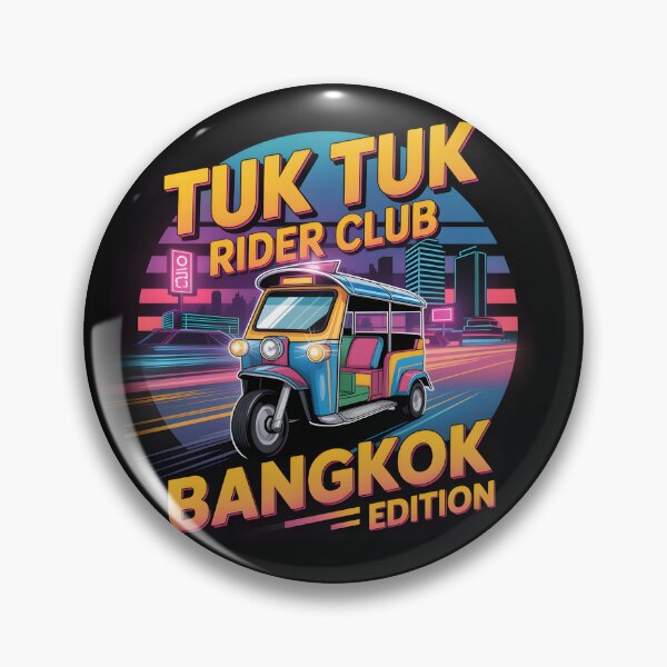 Item preview, Tuk Tuk Rider Club Bangkok Edition – Neon Retro Thailand Art designed and sold by CHILLIN-Shop.