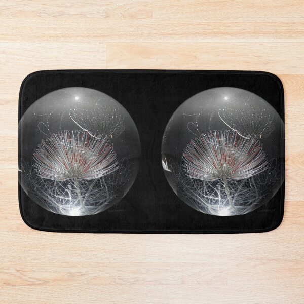 Item preview, dandelion light-white pattern on grey glass sphere,dandelion dance  designed and sold by Raindreamart.