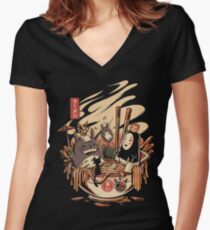 Ramen pool party Women's Fitted V-Neck T-Shirt