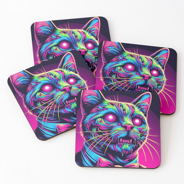 Item preview, colorful zombie cat designed and sold by Dogandesighn.
