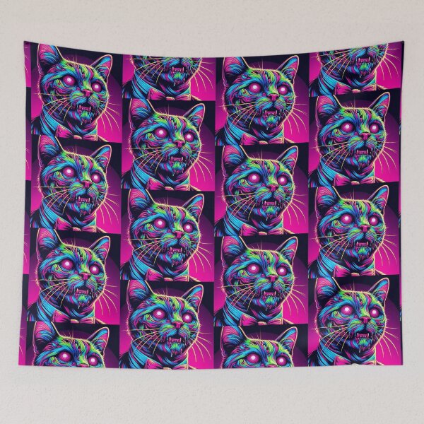Item preview, colorful zombie cat designed and sold by Dogandesighn.