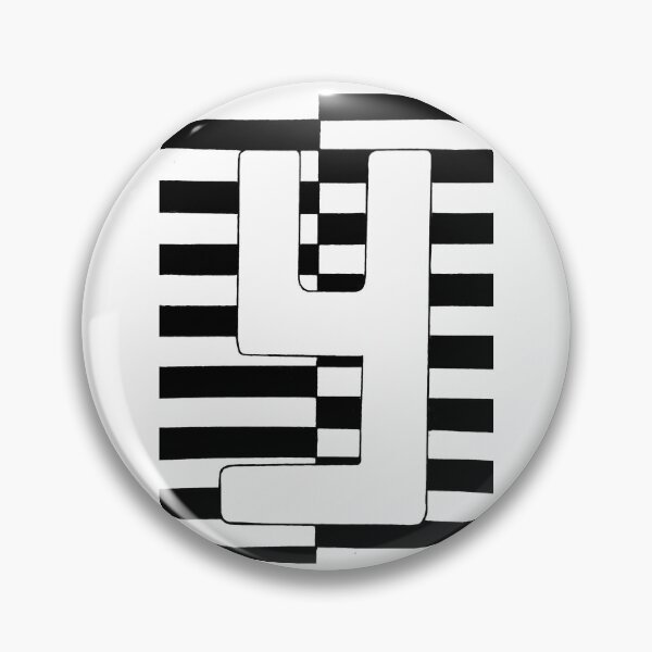 Item preview, Black and White Geometric Letter Y Art designed and sold by GTeoArt.