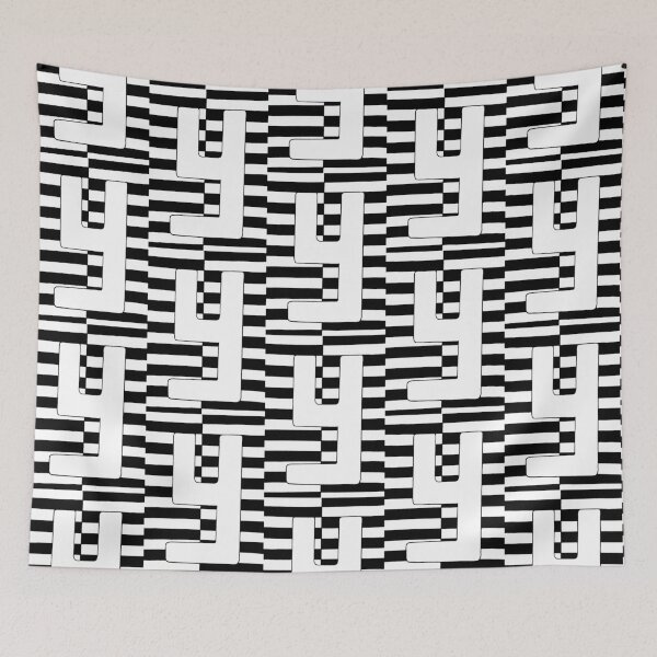 Item preview, Black and White Geometric Letter Y Art designed and sold by GTeoArt.