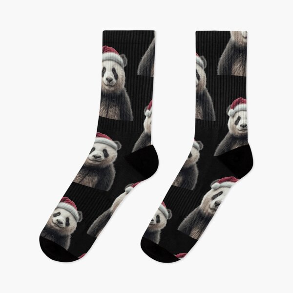 Item preview, Panda with Christmas Hat – Festive Animal Xmas Design designed and sold by LazyOwlStore.