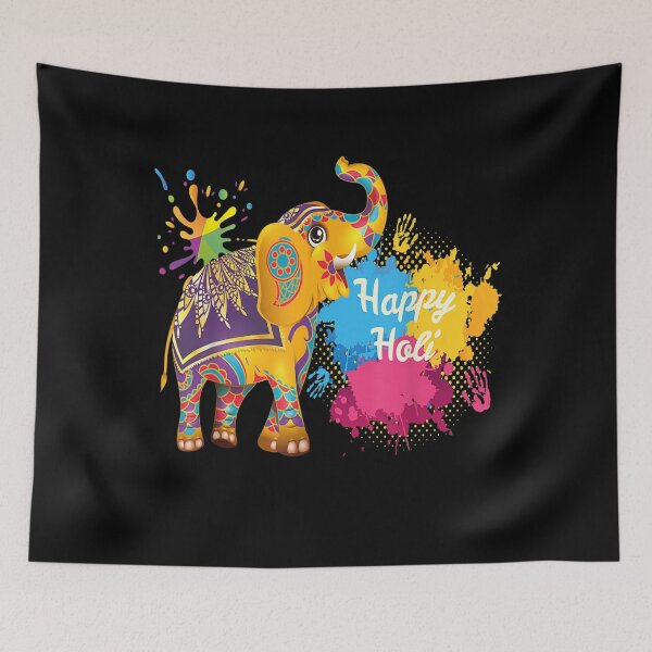 Item preview, Funny Festival Colorful Elephant Color India, Happy Holi designed and sold by ReubenKreiger.