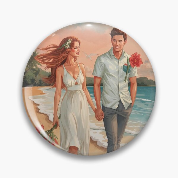 Item preview, Seaside Lovers with Amaryllis – Cottagecore Romance designed and sold by Deezyned.
