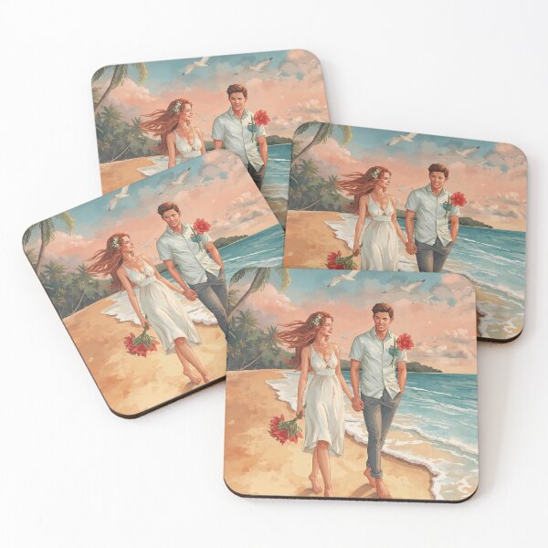 Item preview, Seaside Lovers with Amaryllis – Cottagecore Romance designed and sold by Deezyned.