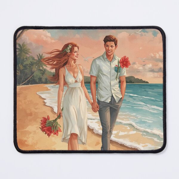 Item preview, Seaside Lovers with Amaryllis – Cottagecore Romance designed and sold by Deezyned.