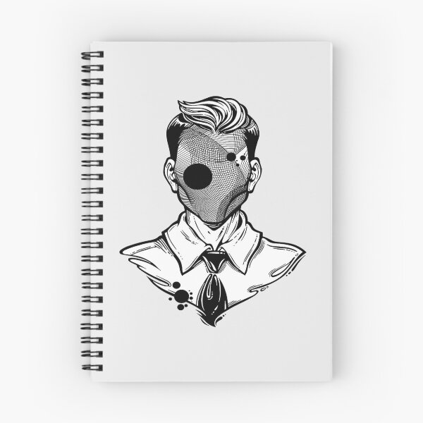 Item preview, Hand Drawn Portrait Of A Weird Man With Anonymous Face designed and sold by KieraCassin.