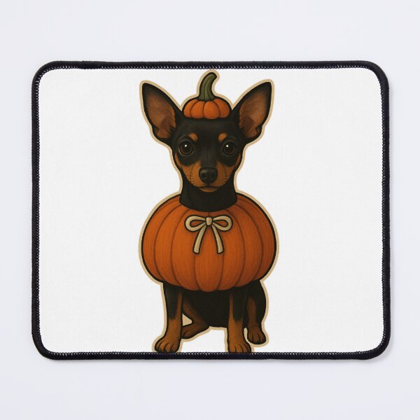 Item preview, Miniature Pinscher in Pumpkin Costume – Cute Halloween Autumn Design designed and sold by GoodyPaws.