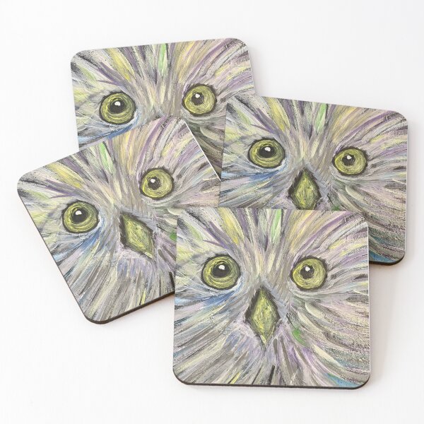 Item preview, The BouBou - Funny Big-Eyed Fluffy Bird - Hand Painted Art designed and sold by CathPainting.