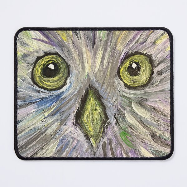 Item preview, The BouBou - Funny Big-Eyed Fluffy Bird - Hand Painted Art designed and sold by CathPainting.